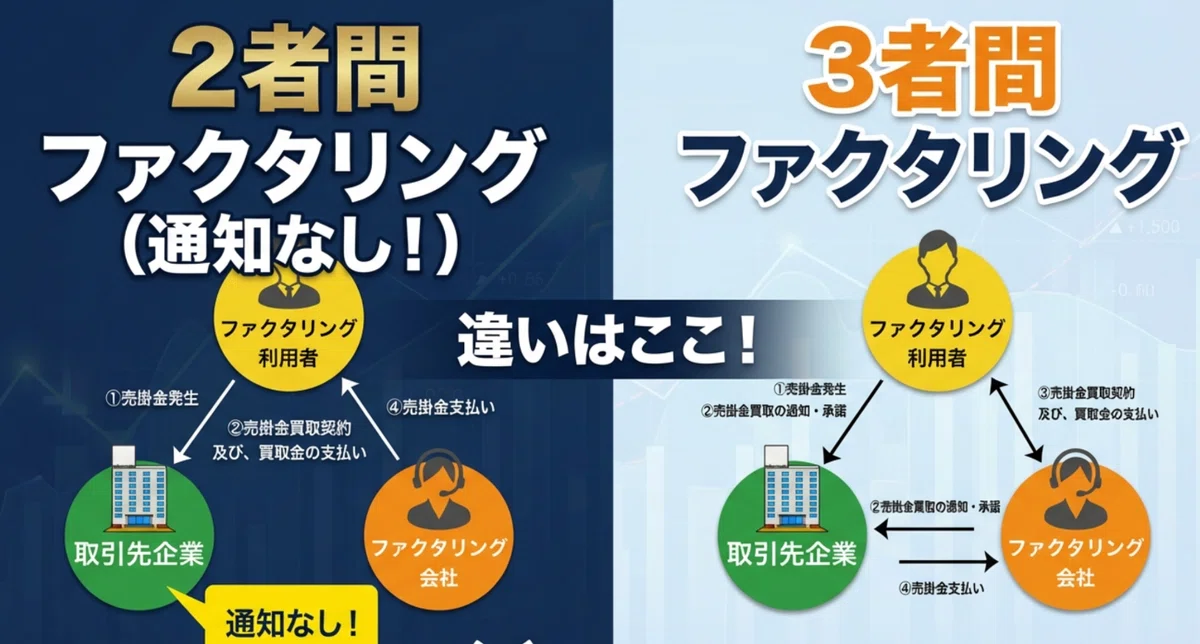 2社間ファクタリングと3社間ファクタリングの違い